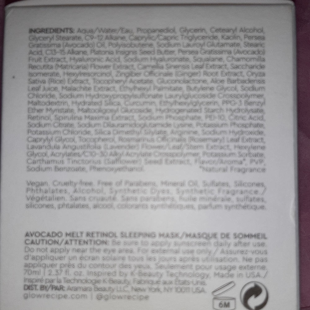 💖NIB Glow Recipe Avocodo Retinol Sleeping Mask - Picture 4 of 6